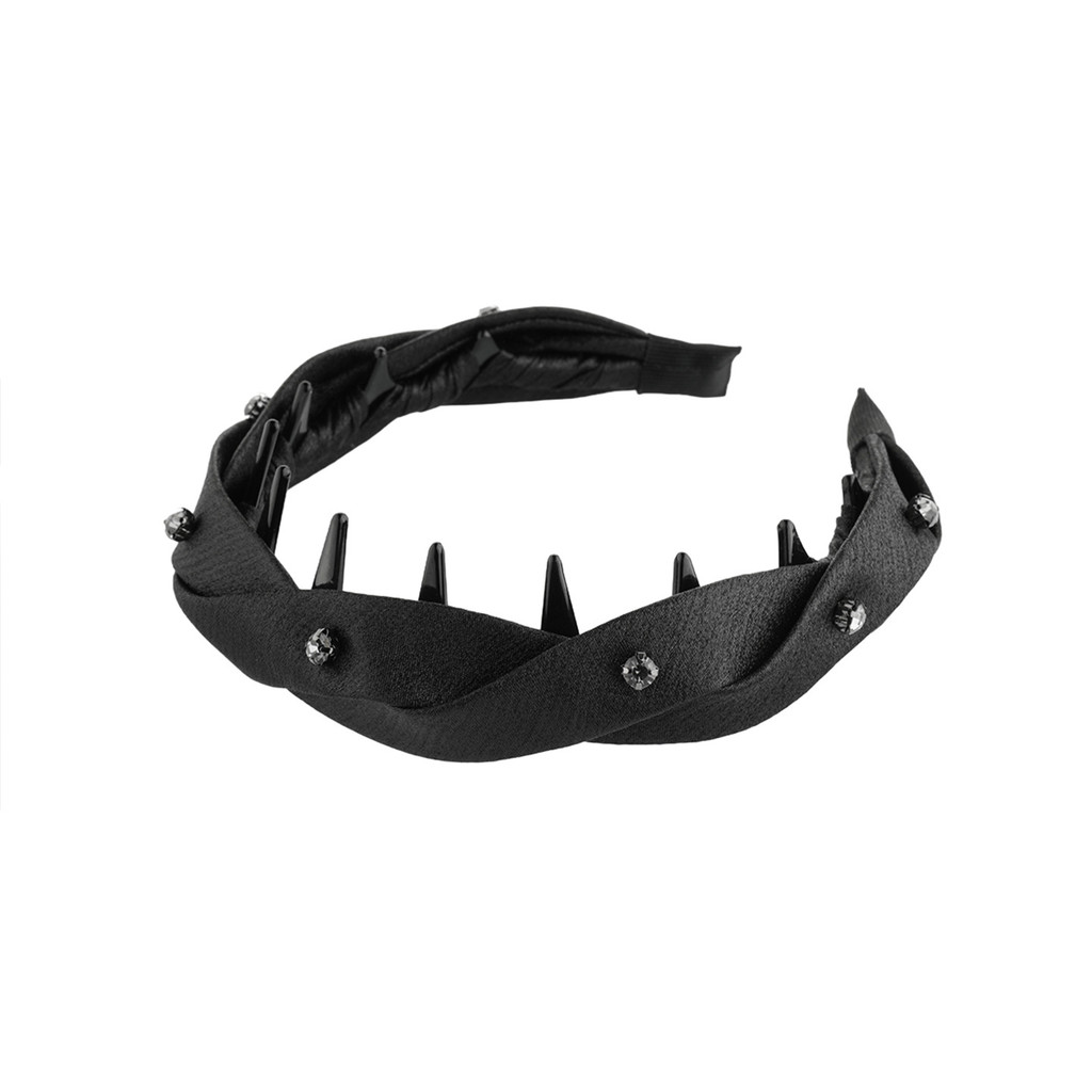 FFX FFX [Satin Star Diamond] Gentle Low-Key Satin Twisted Tooth Comb Headband Female High Skull Top 