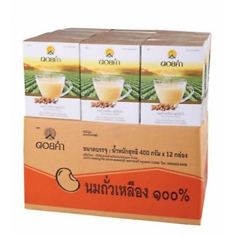 นมถั่วเหลือง100% ดอยคำ(ยกลัง)400กรัม×12ถุง