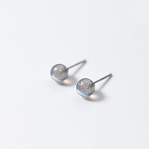 Moonstone ต่างหูเงินแท้ S925 [MERCELO]