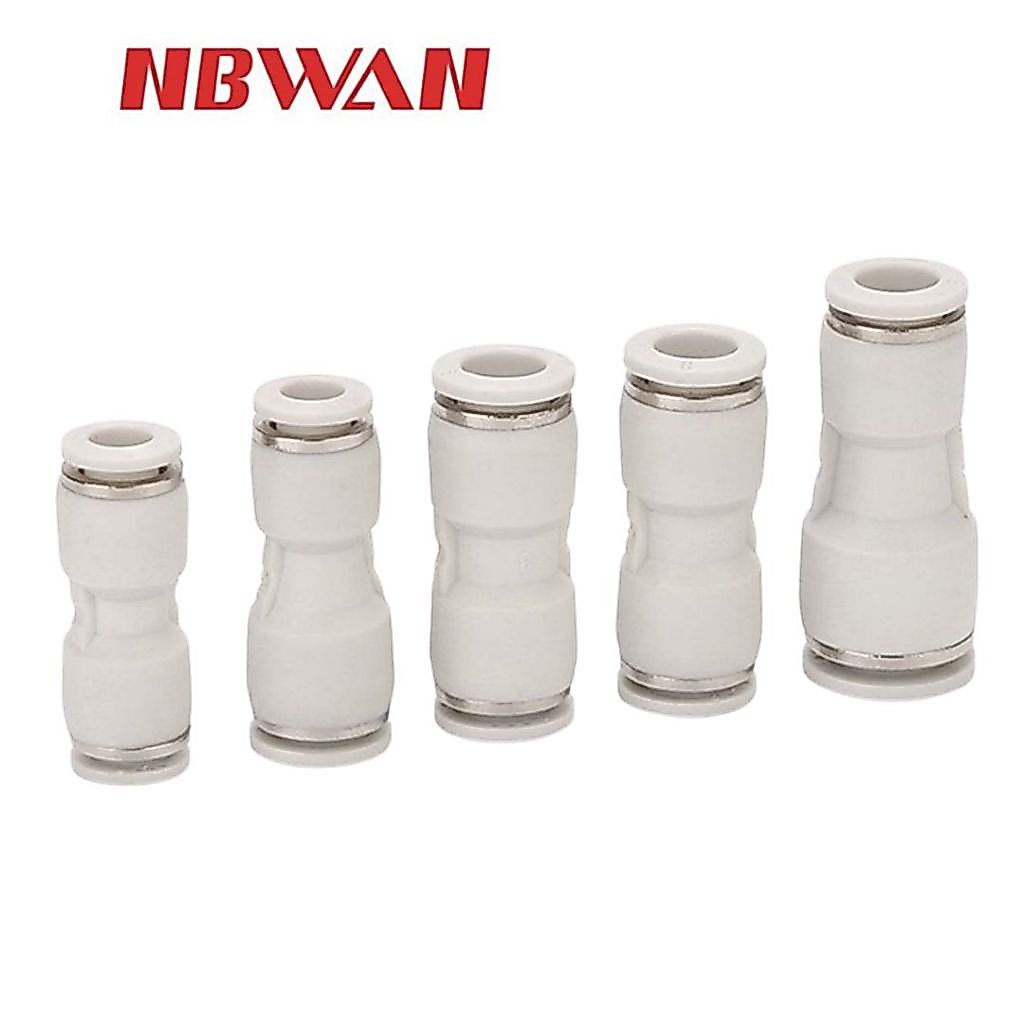 NBWAN ข้อต่อลม 2 ทาง แบบตรง สีขาว PU Fitting