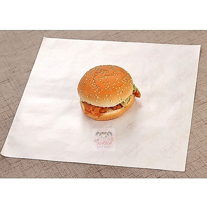 (100แผ่น++)กระดาษห่อแฮมเบอร์เกอร์ สีขาว(food grade100%)ขนาด30x30ซม.