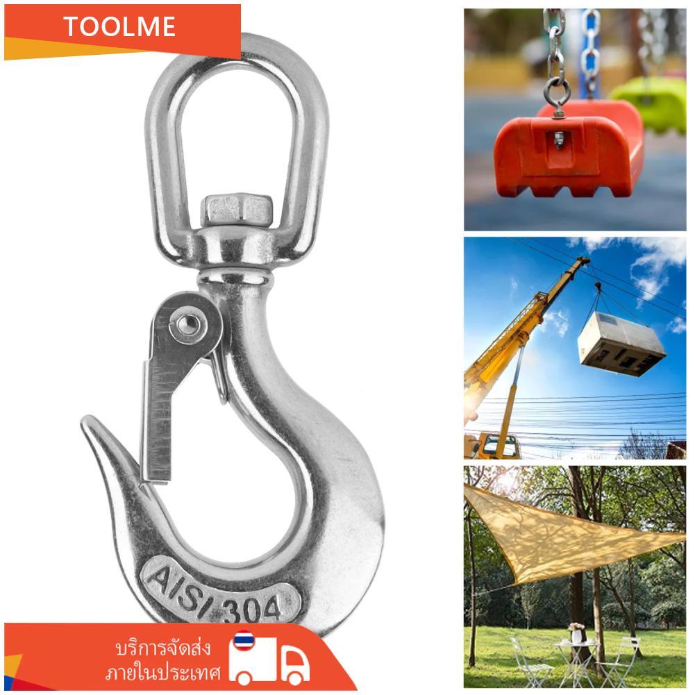 ERYUE สแตนเลสหมุน Eye Lifting Hook ทนทานสำหรับวิศวกรรมเครนท่าเรือและรถไฟ Loading Unloading 304 Silve