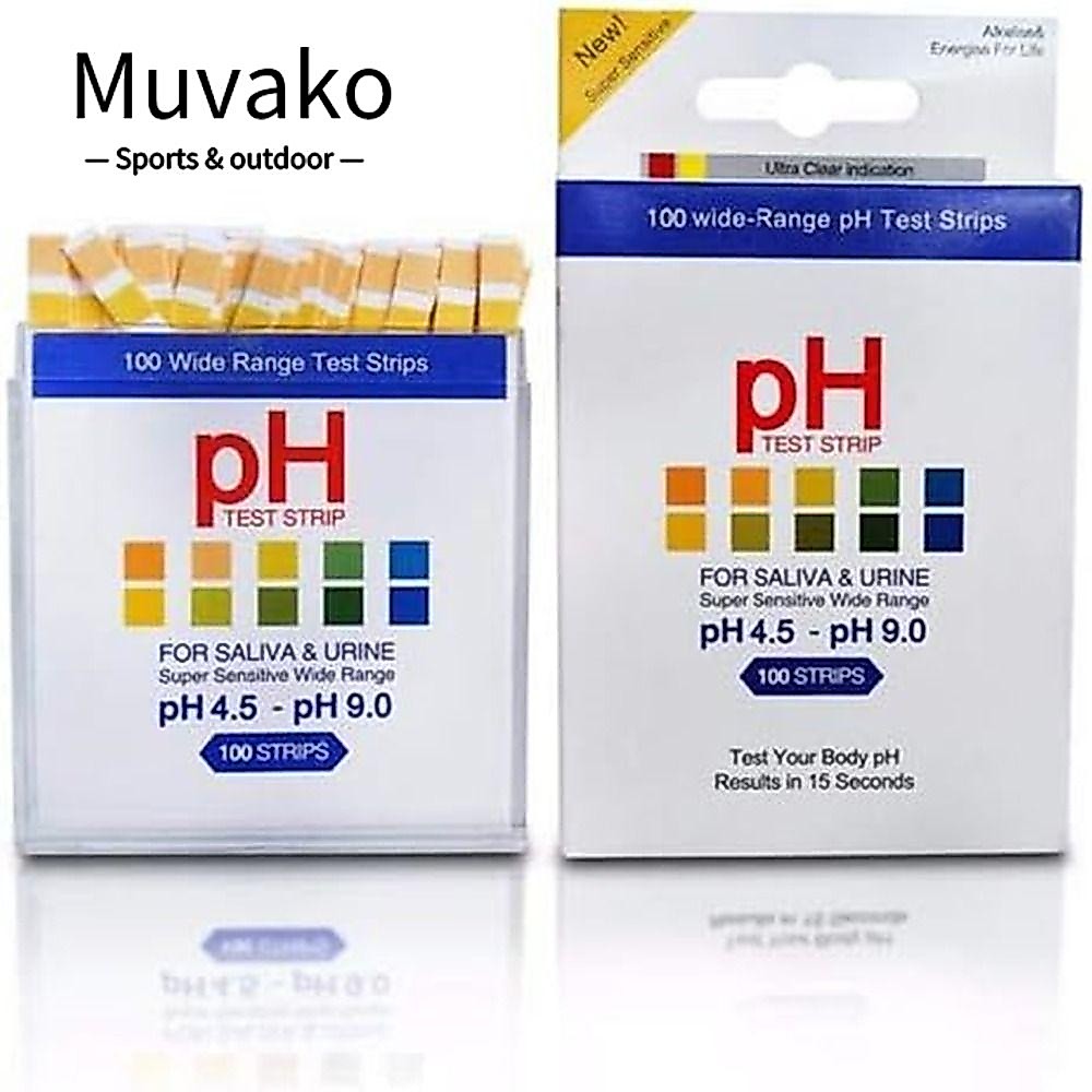 MUVAKO กระดาษทดสอบค่า pH 100ct ความไวแสงสูง 4.5-9.0 pH คุณภาพดี สําหรับทดสอบความเป็นกรดและความเป็นด่าง