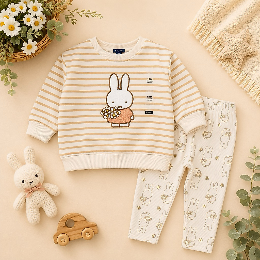 ชุดเด็ก set 2ชิ้น (เสื้อแขนยาว+กางเกงขายาว)size6-36m(เดือน)