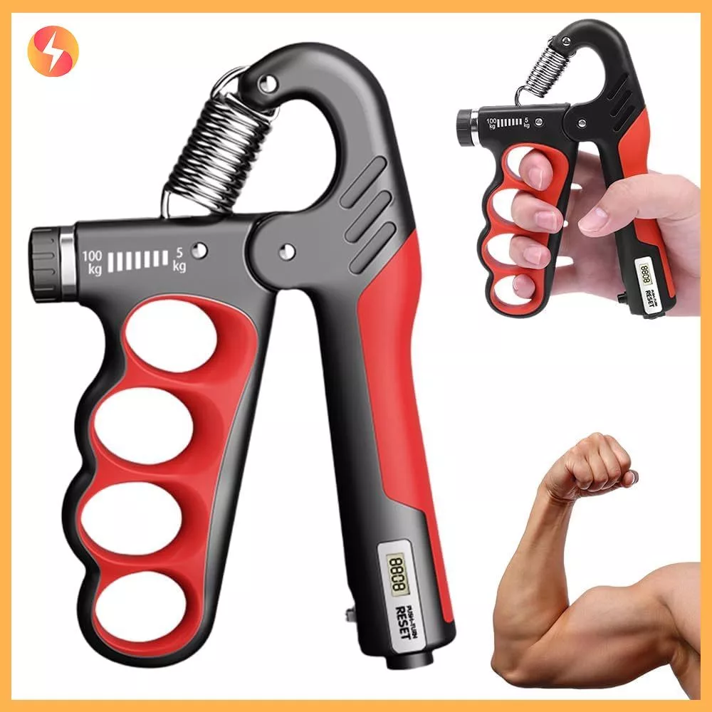 Hand Gripper Strengthener ปรับความต้านทาน Forearm Trainer Grip Exerciser พร้อมเคาน์เตอร์เครื่องมือฟิตเนส