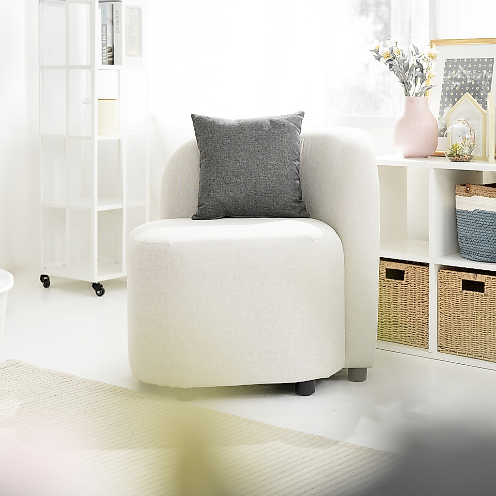 SB Design Square โซฟา 1 ที่นั่ง KC-PLAY รุ่น BEBE สีเทาอ่อน+หมอนอิงเทาเข้ม (80x68x78 ซม.)  แบรนด์ KONCEPT FURNITURE