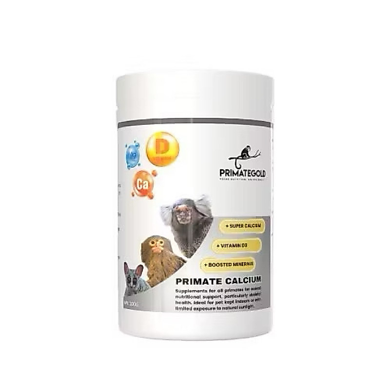 Primate Calcium แคลเซียมสำหรับบุชเบบี้ มาโมเสท คาปูชิน ลิงทุกสายพันธุ์เเละสัตว์เลื้อยคลานทุกชนิด