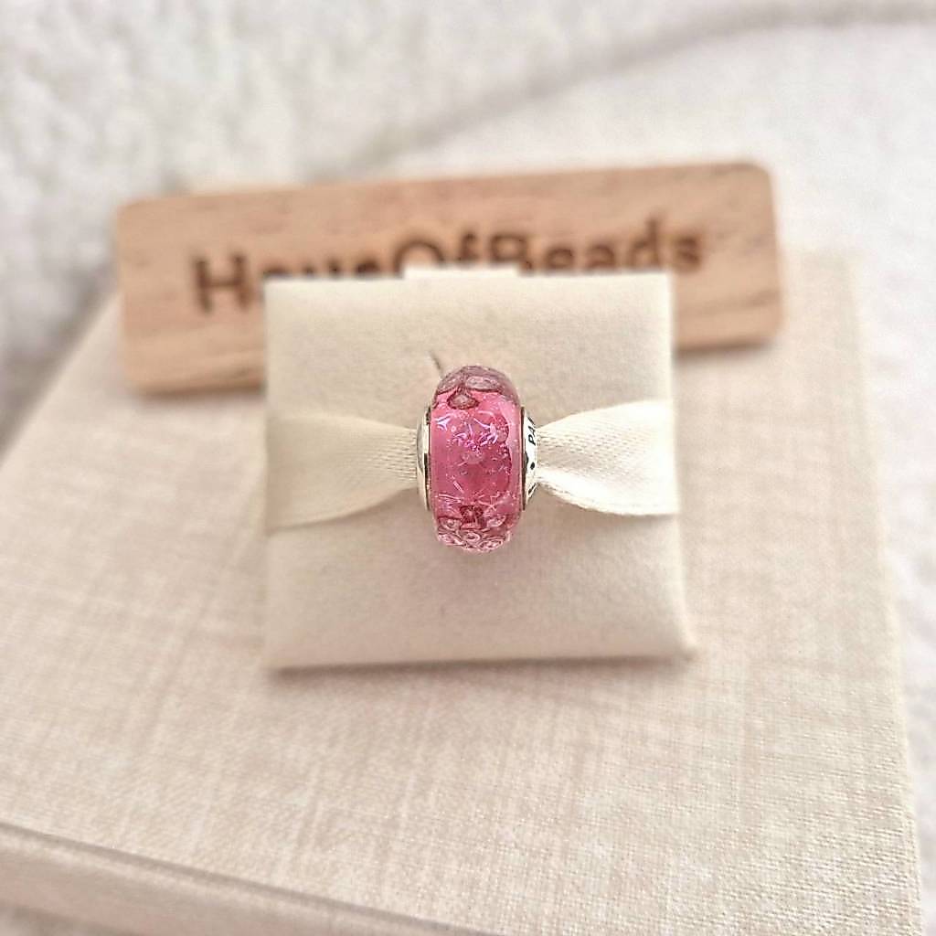 ⭐️ NEW ของแท้ 100% ⭐️ ชาร์มกำไลข้อมือ Wavy Pink Murano