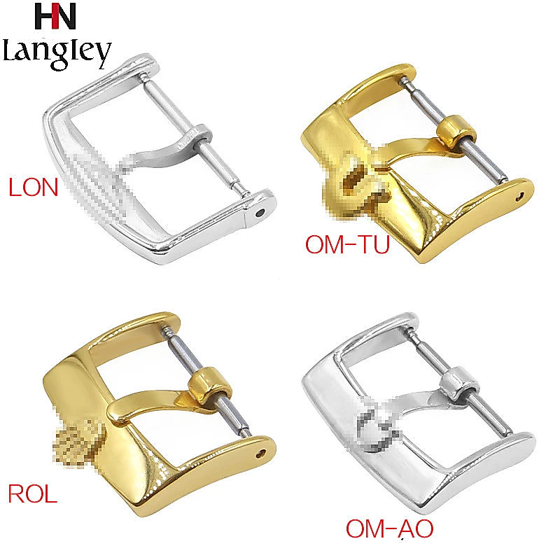 แบรนด์ดัง OMEGA/ROLEX/Longines หัวเข็มขัดสแตนเลสสําหรับผู้ชายผู้หญิงนาฬิกาอุปกรณ์เสริมขายส่ง 16 มม.18 มม.20 มม.