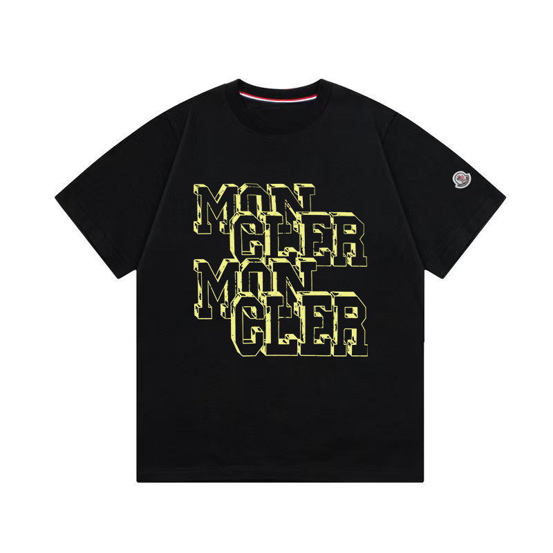 Moncler2026 Moncler 2026 คลาสสิกรอบคอแขนสั้นเสื้อยืดผู้ชายผู้หญิง Niche อินเทรนด์กีฬาแขนสั้น Street 
