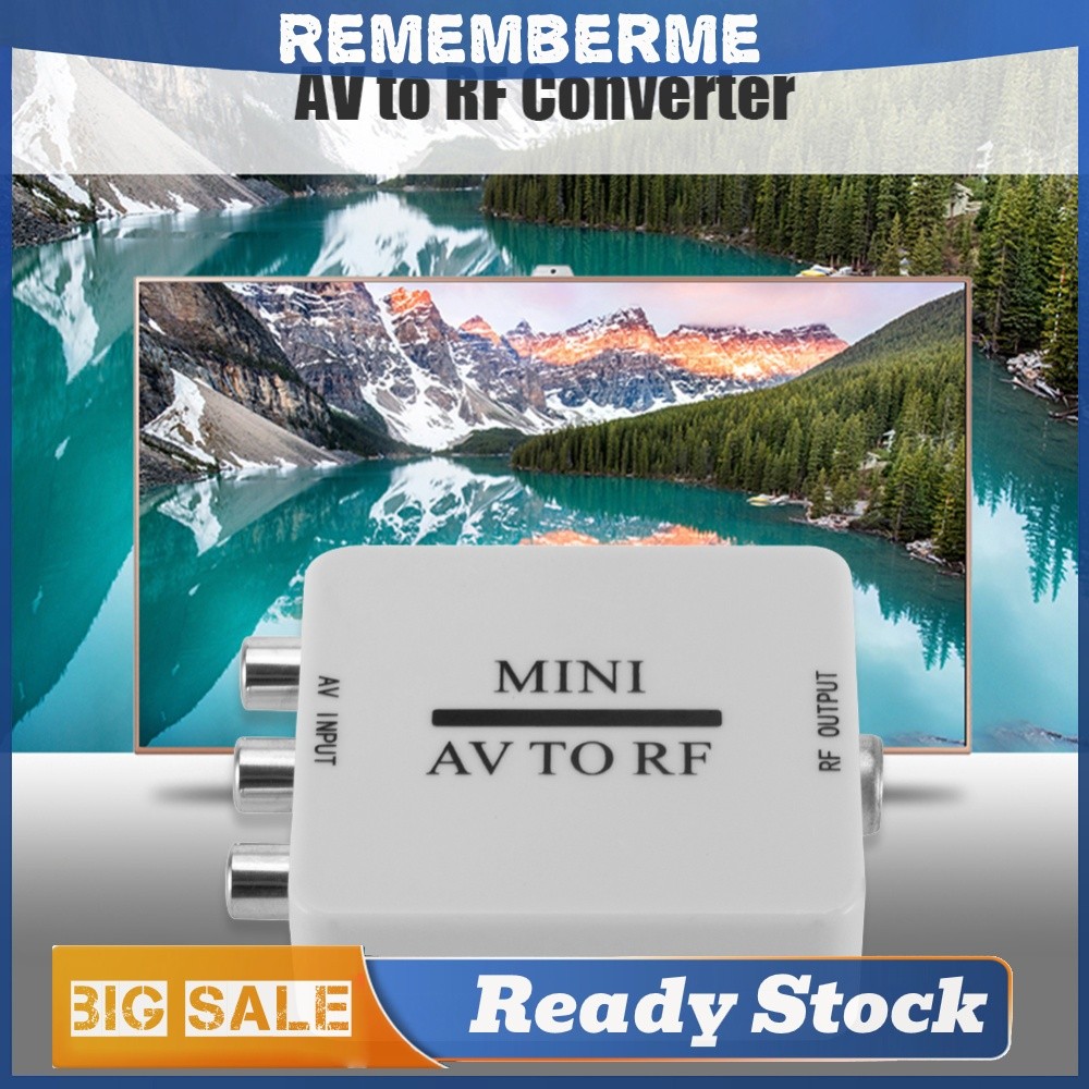 AV เป็น RF Video Converter Mini HD Video Adapter กล่องรองรับ RF 67.25/61.25MHz RF เครื่องขยายเสียง T