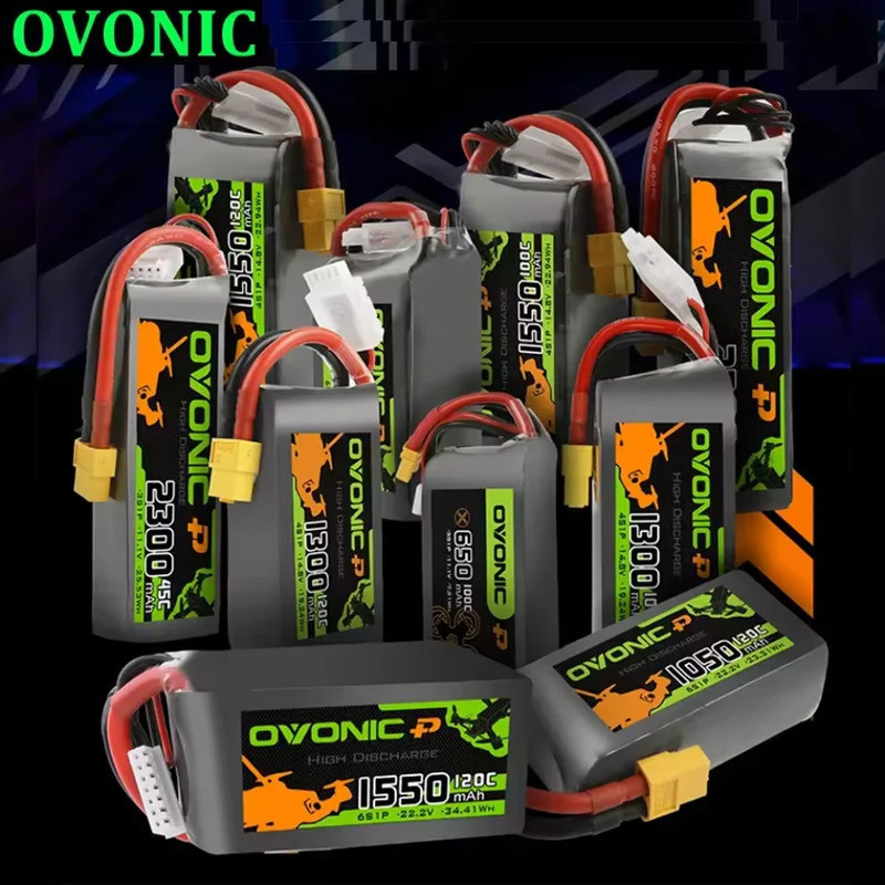 OVONIC Pro 4S 6S 1050mAh 1300mAh 1550mAh 1800mAh 2200mAh แบตเตอรี่ Lipo สําหรับ RC FPV เครื่องบิน Qu