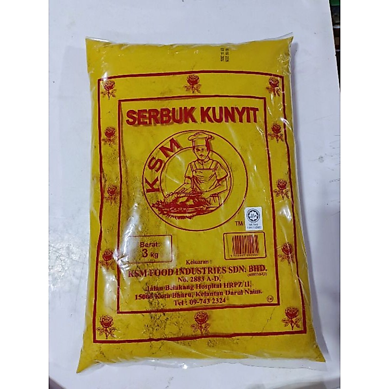 ผงขมิ้น ตราพ่อครัว ถุง 3 กิโลกรัม สำหรับทำอาหารได้หลากหลาย