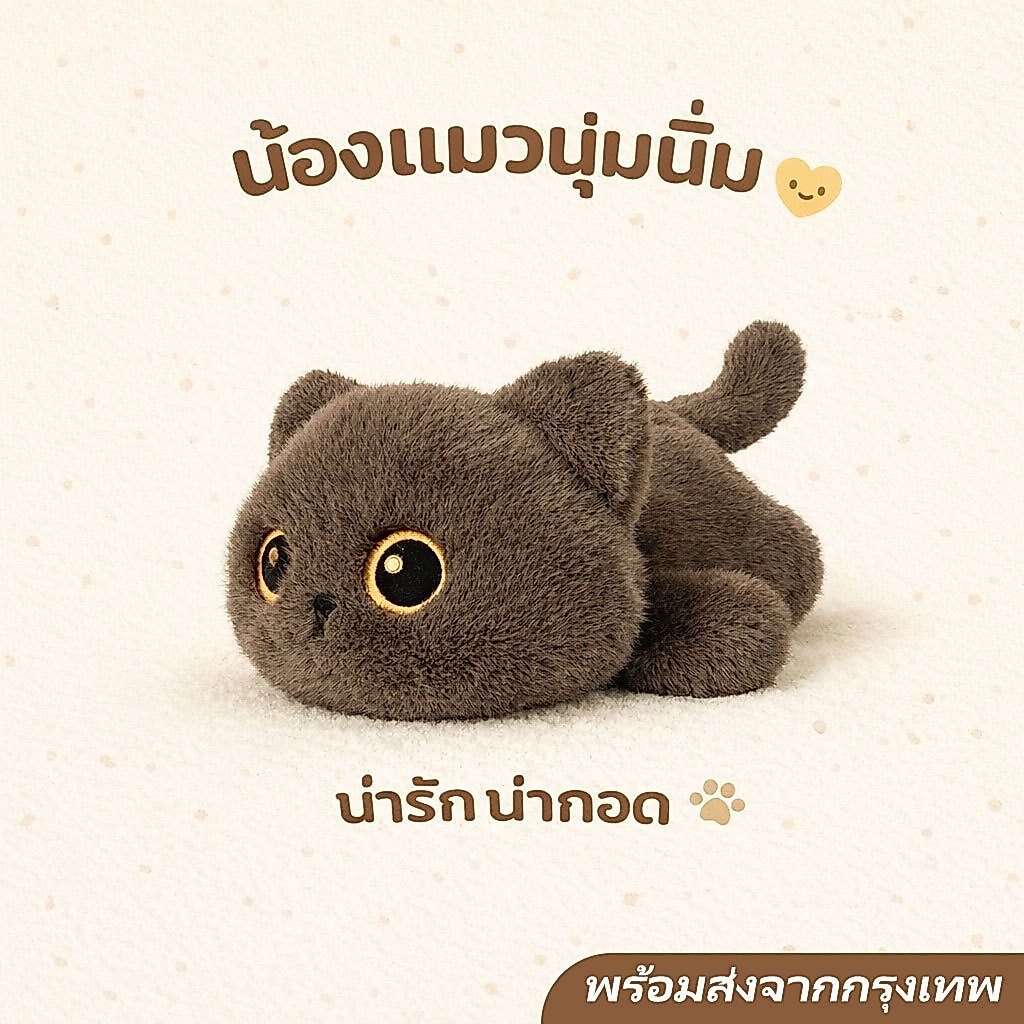 ตุ๊กตาแมวดำ หมอนกอดนุ่ม ไซส์30cm 40cm ของขวัญแต่งห้อง พร้อมส่งจากไทย