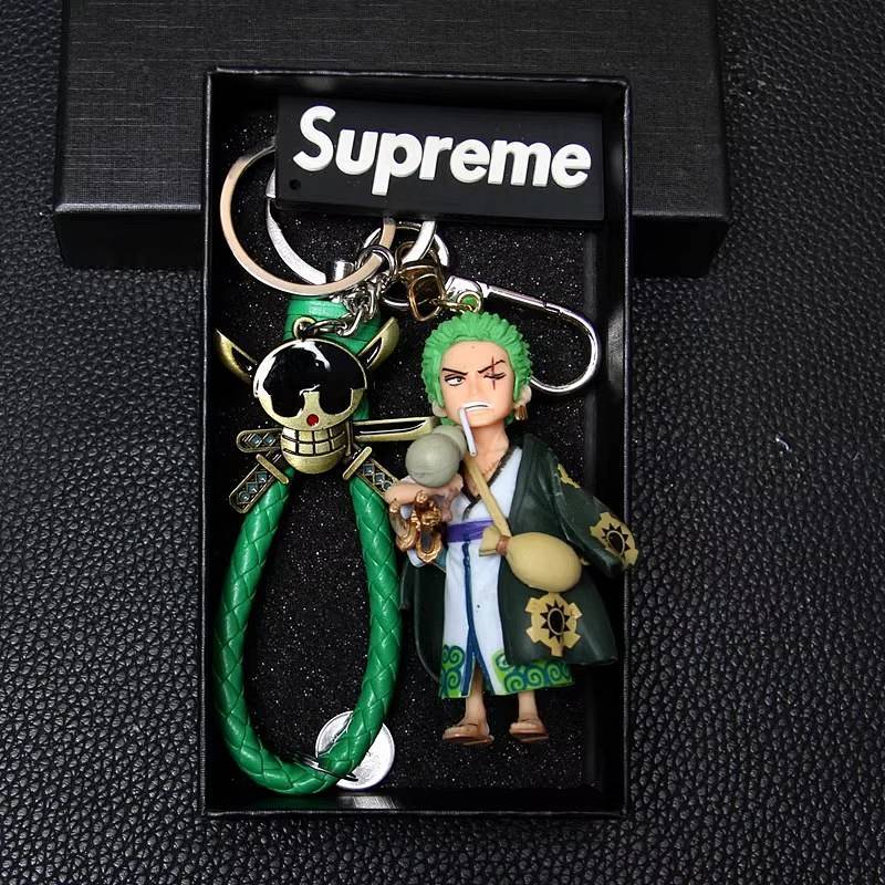 Cartoon and Country Pirate Keychain Luffy Zoro Joba Hand-Made Schoolbag Keychain Pendant Car Key Rin