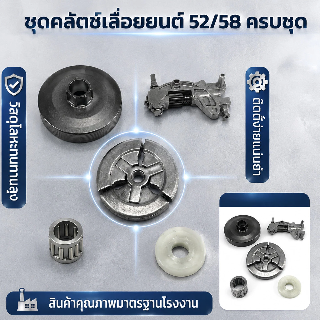 ชุดลูกดรัมเฟืองคลัตช์ 5200 5800 สำหรับเลื่อยยนต์จีน 52cc 58cc อะไหล่แท้คุณภาพดี พร้อมส่ง
