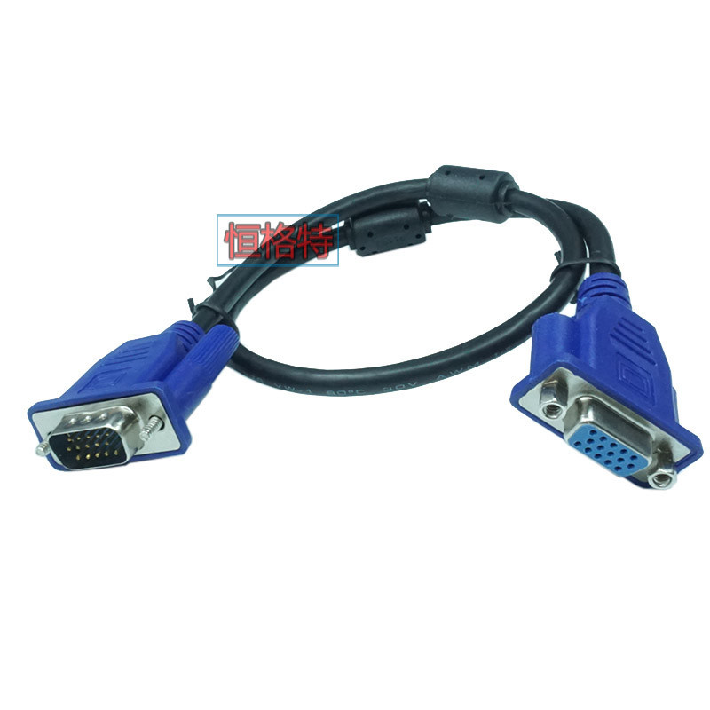 VGA ชายกับหญิงสายต่อสาย VGA สายวิดีโอ VGA สําหรับสายรูพร้อมน็อตสามารถคงที่