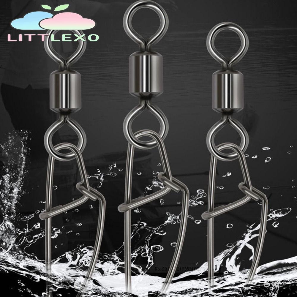 LITTLEX 50 ชิ้น Rolling Swivel Solid Ring 1 #-8 # Heavy Duty Ball