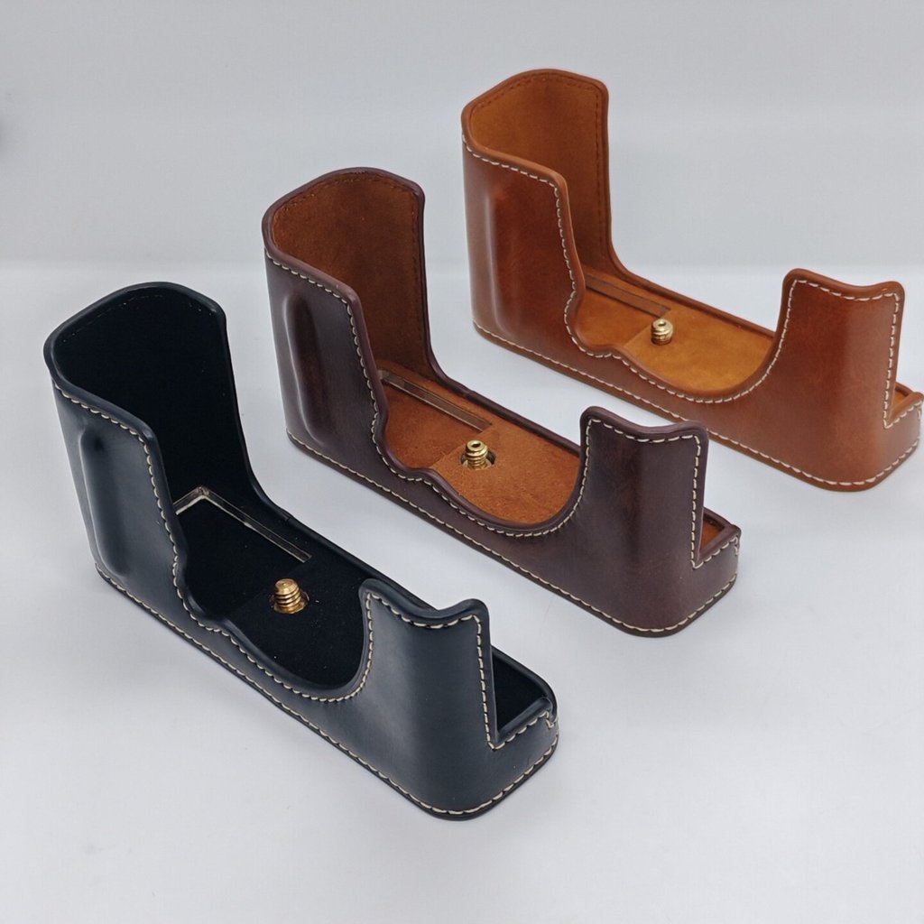 เหมาะสําหรับ Fuji XE4 Oil Leather Base Camera Leather Case Fujifilm xe4 Half Cover Protective Camera