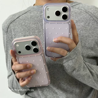 ใหม่ปลอก Matte IMD Clear Blue-Green Small Polka Dot Anti-Drop Case สําหรับ iPhone 14 15 16 17 Pro Max