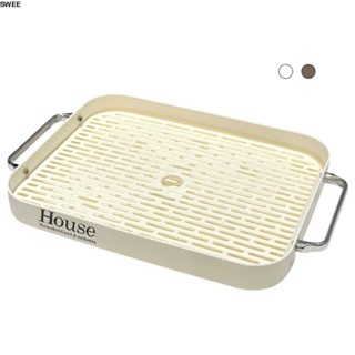 SWEE ถาดวางแก้ว 2 ชั้น ถาดใส่ผลไม้ ถาดอเนกประสงค์ วัสดุพลาสต…