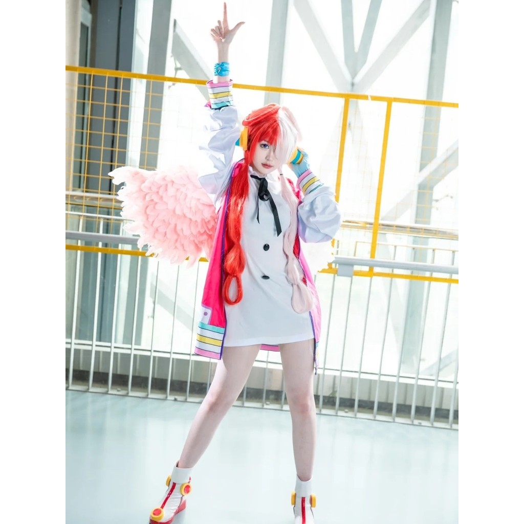 One Piece Uta Cosplay ชุดคอสเพลย์สีแดงแบบ Shanks สำหรับ 여성