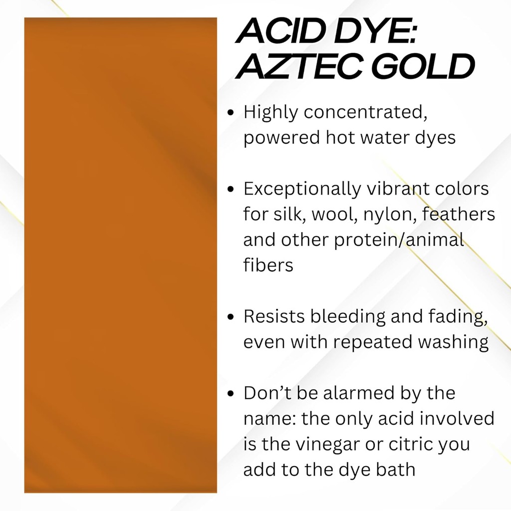 Jacquard Acid Dye 1/2oz Jar Aztec Gold - Acid Dye สําหรับขนสัตว์, ผ้าไหม, Alpaca, Feathers, คอสเพลย์