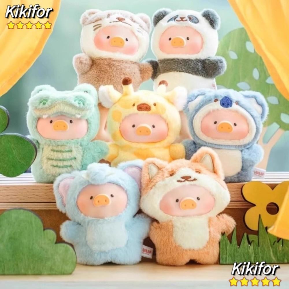 KIKIFOR Lulu Piggy Plush Box, Box Animal Party Forest Theater Lulu Piggy Finger Puppet Box, ตุ๊กตาสั