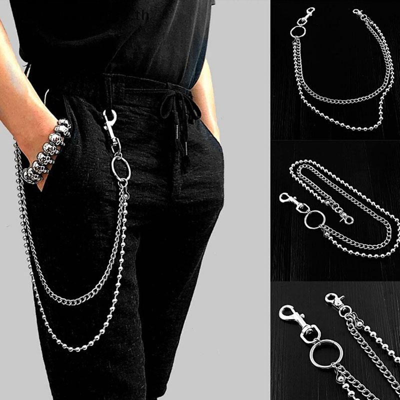 HNTH Punk ผู้หญิงผู้ชาย Chain Key Chain Rock กางเกงกางเกง Jean Hip Hop Decor ของขวัญ HNTH