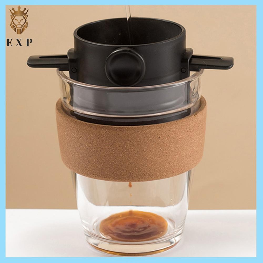 [explosion1.th] 5PCS Pour Over Coffee Dripper ทําความสะอาดง่ายสแตนเลส Pour Over เครื่องชงกาแฟนํากลับ