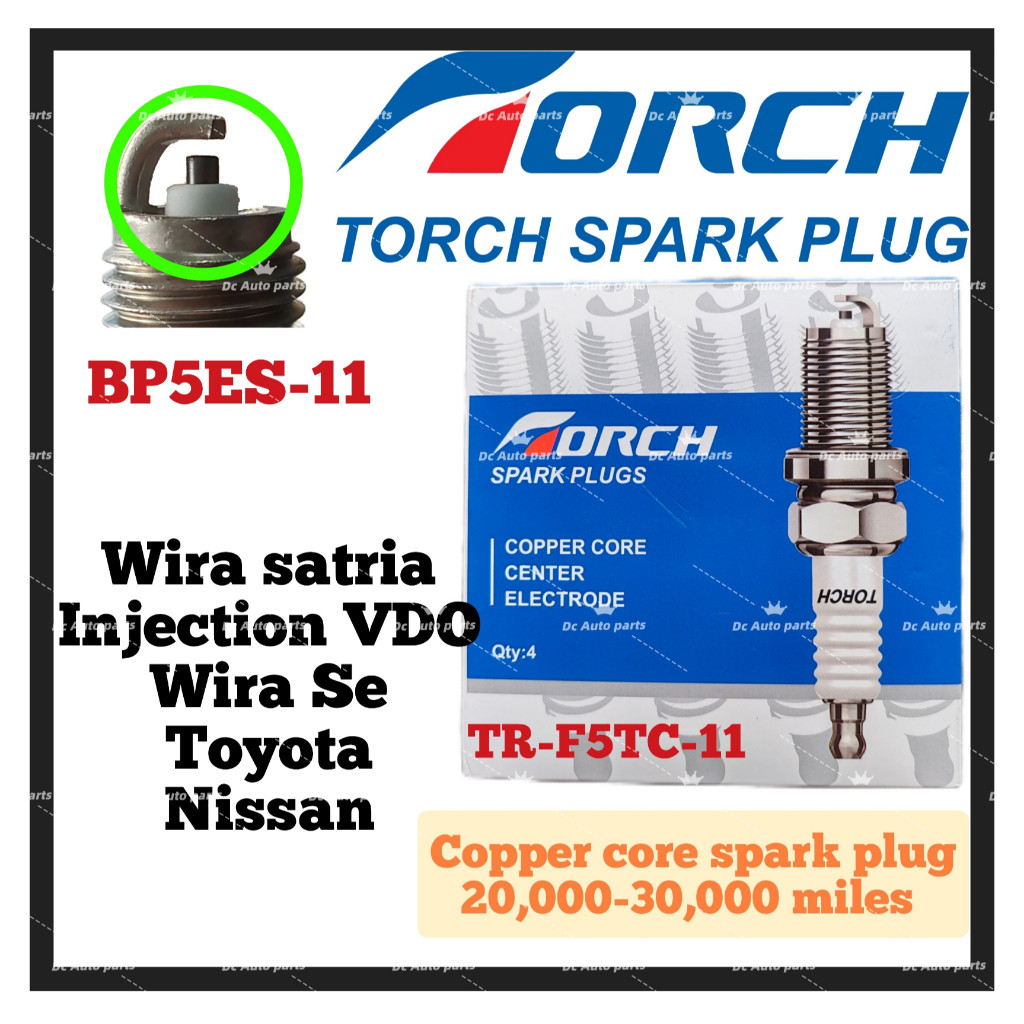 TORCH COPPER CORE SPARK PLUG PROTON WIRA SATRIA 1.3 1.5 WIRA SE INJECTION VDO SUNNY B11 130Y C22 BP5
