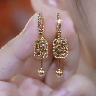 ต่างหูแบบเรโทรหรูหรา งานฝีมือประณีตตกแต่งด้วยคริสตอล rhinestones สไตล์แฟชั่นระดับไฮเอนด์
