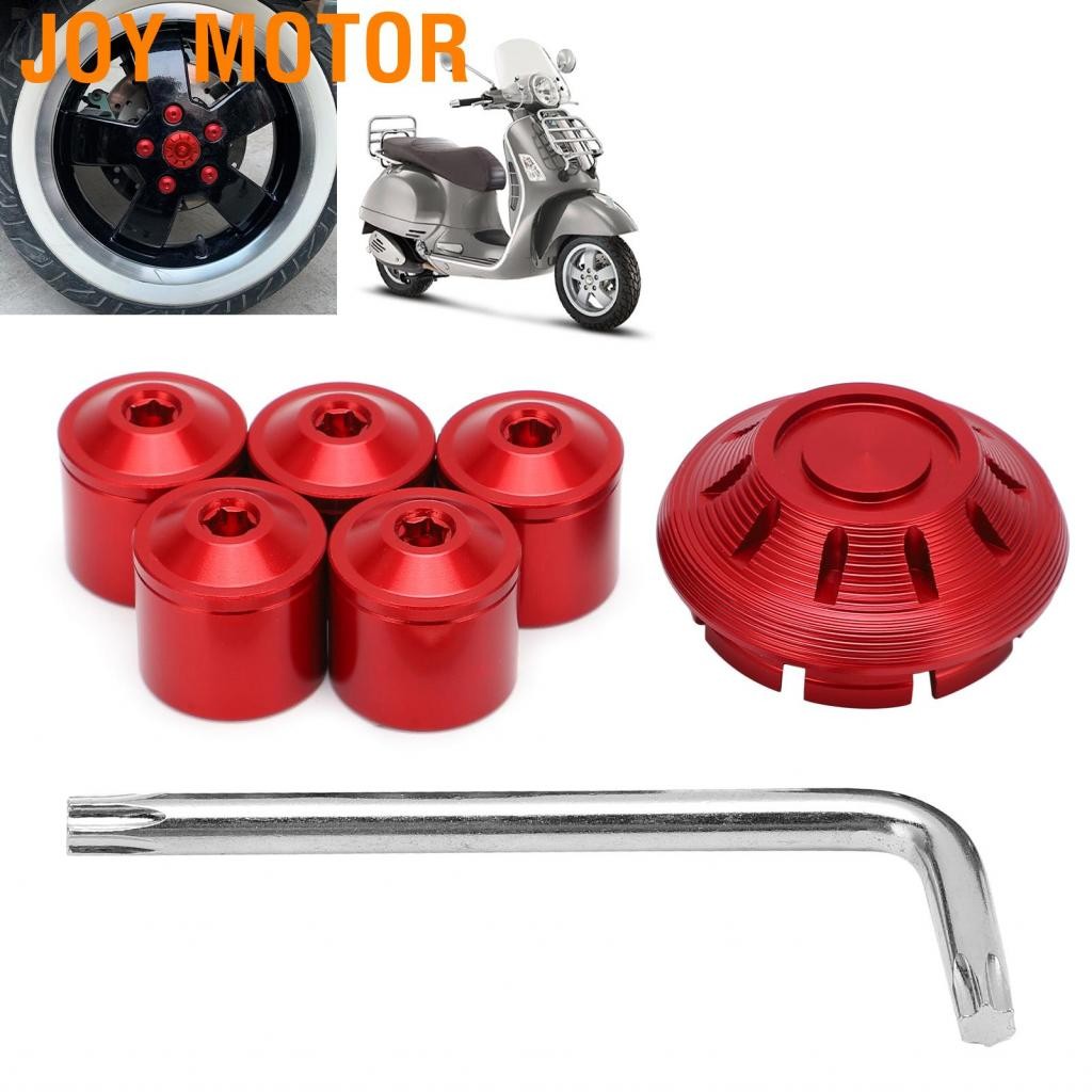 Joy Motor 6PCS มอเตอร์ไซค์ Hubcap Cover ด้านข้างการเปลี่ยนฝาครอบสำหรับ Piaggio Vespa GTS GTV 250 300