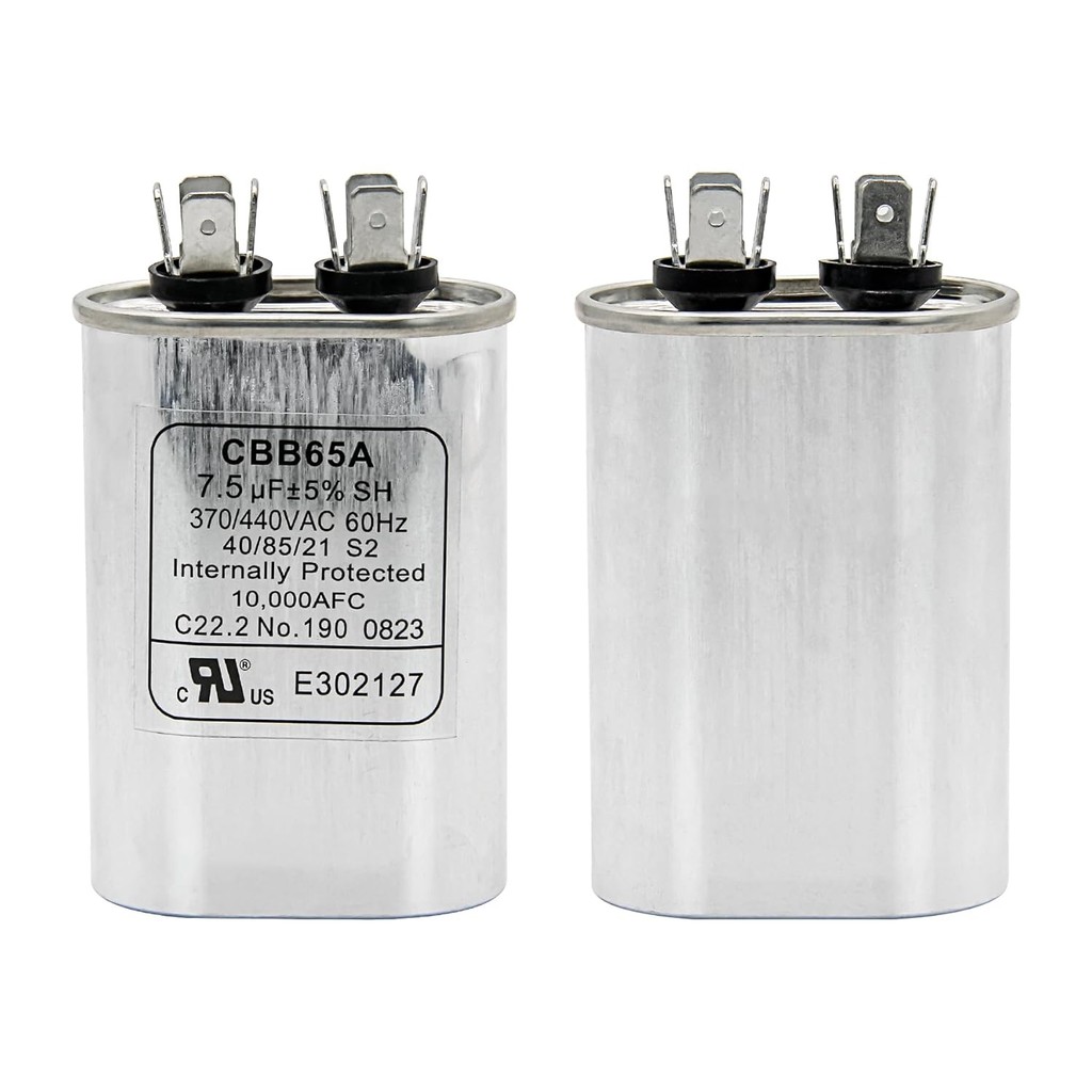 7.5 uF±5% 7.5 MFD Capacitor 370/440V AC CBB65 Dual Run Circular Start Capacitor สําหรับ AC Motor Run