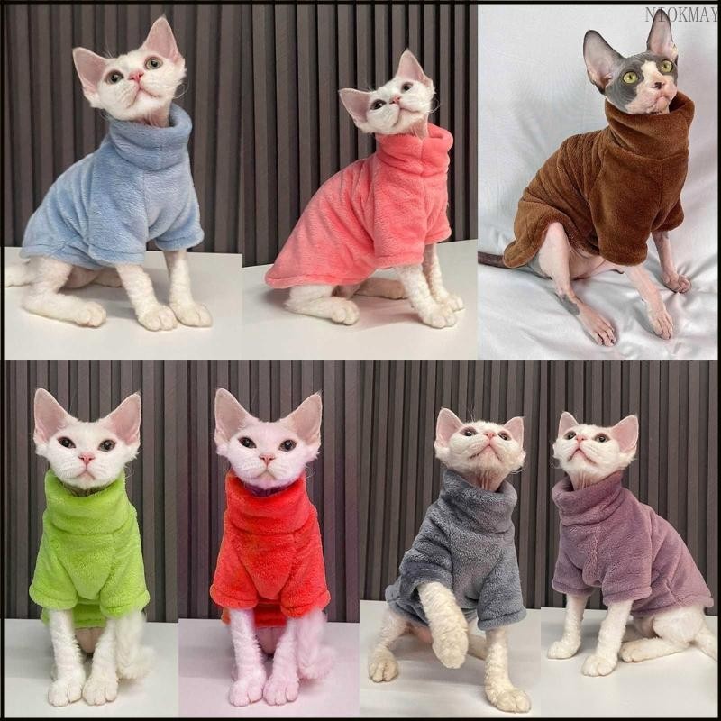 NIOK เสื้อกันหนาวแมวไม่มีขน sphynx Coat Warm Hairless Cat เสื้อผ้า Sphynx Cat Hoodie