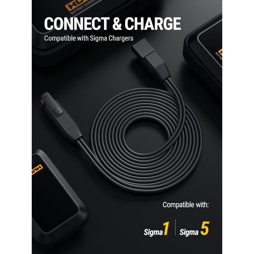 Hulkman SigmaE01 9.2-Feet (2.8 เมตร) สายต่อสําหรับ Sigma 1/ Sigma 5 เครื่องชาร์จแบตเตอรี่ EQSA