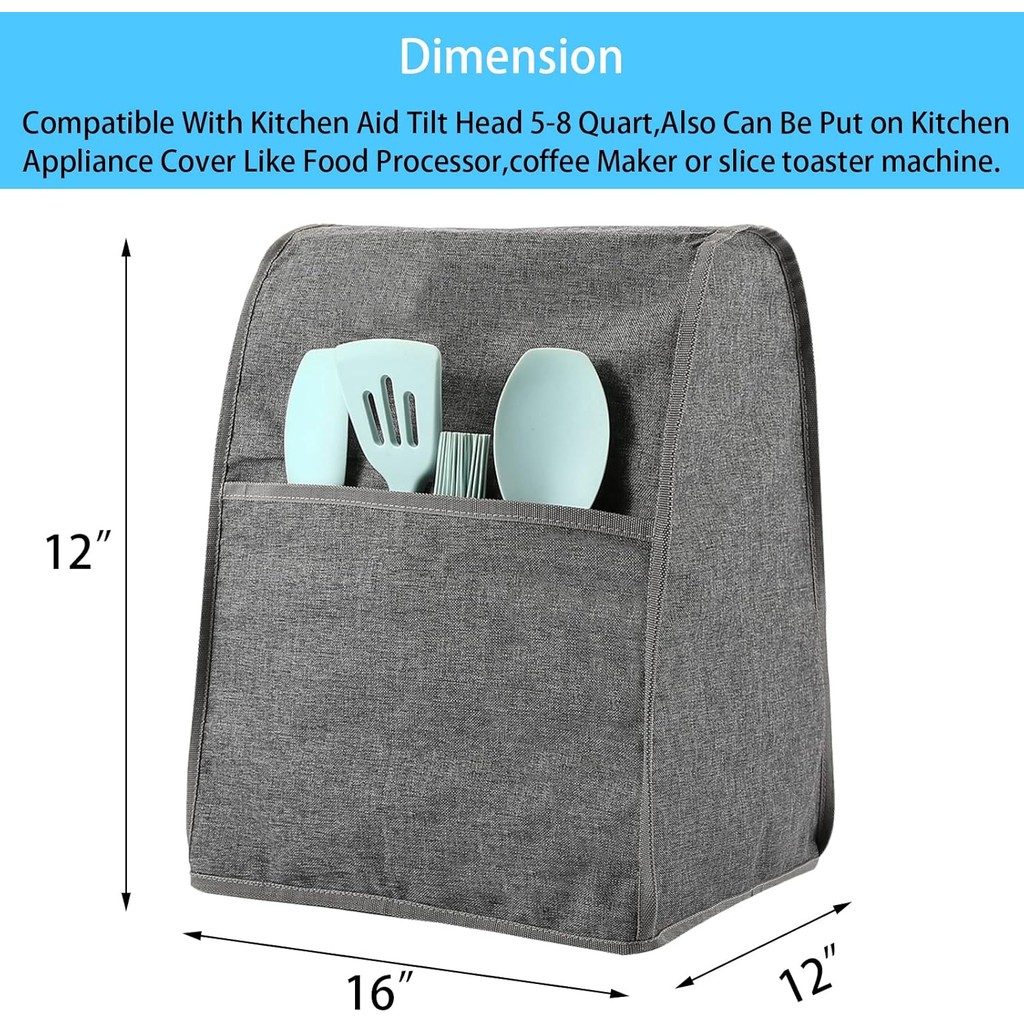 ห้องครัว Aid Mixer Cover,Stand Mixer Cover ใช้งานร่วมกับ 6-8 Quarts Kitchen Aid Hamilton Stand Mixer