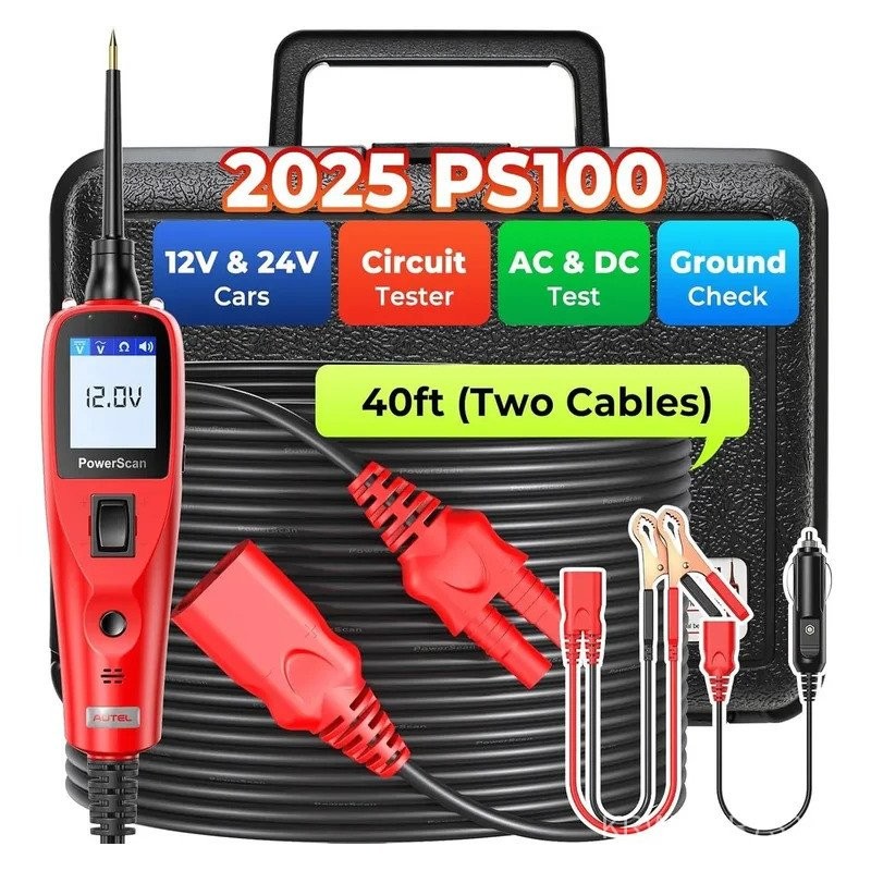 2025 Autel PS100 เครื่องทดสอบวงจรยานยนต์ Power Scan Probe ชุดทดสอบระบบไฟฟ้า AC DC แรงดันไฟฟ้าเครื่อง
