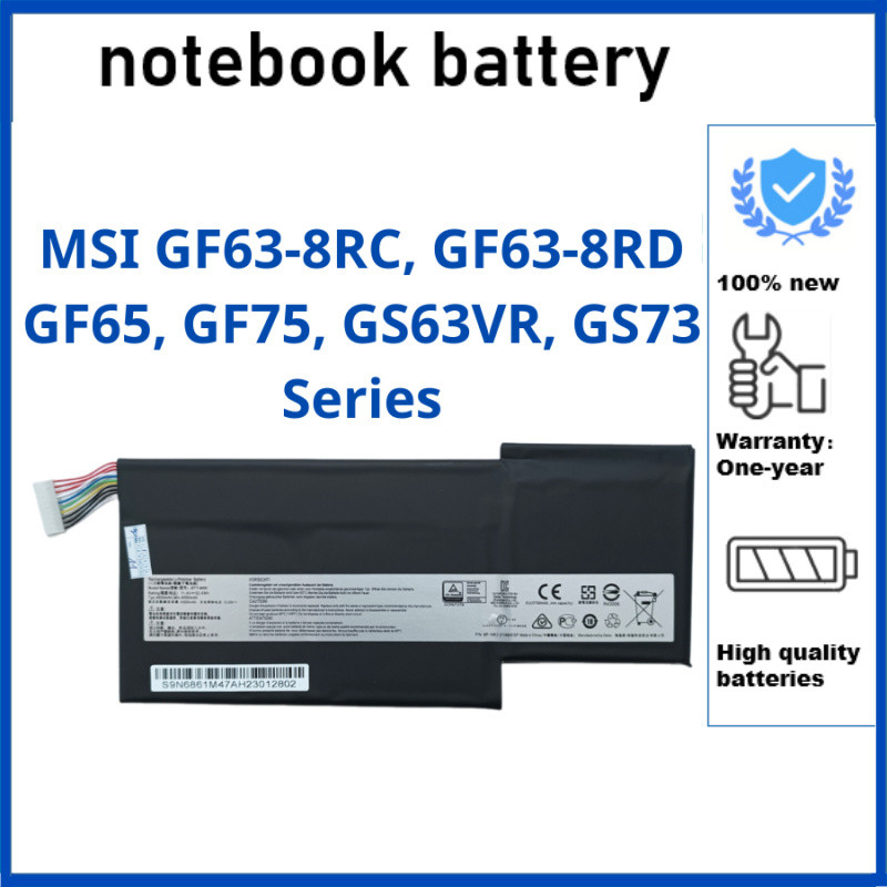 ขาแล็ปท็อป MSI GF63-8RC, GF63-8RD, GF65, GF75, GS63VR, GS73, MS-16R1 ซีรีส์ - BTY-M6K BTY-M6J BTY-U6