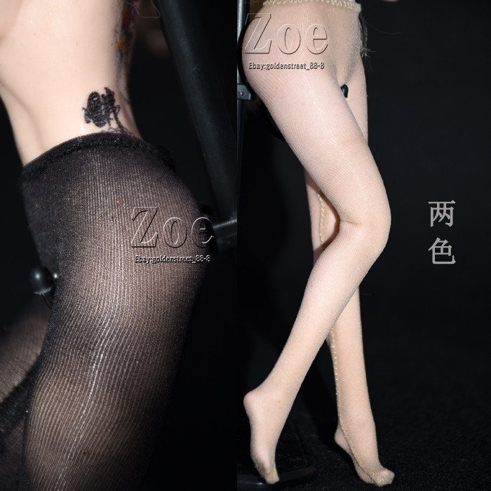 ZoeDoll 1/6 ผู้หญิงถุงน่องบางเฉียบ TBLeague phicen ผ้าไหมสีดํา Pantyhose 02