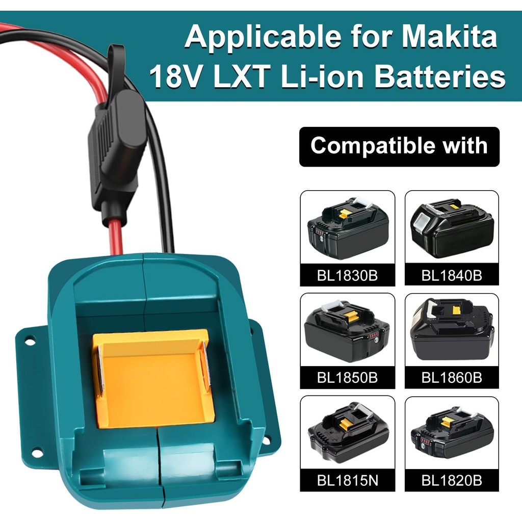 18V ถึง 12V Step-Down Converter สําหรับ Makita 18V LXT สําหรับแบตเตอรี่อะแดปเตอร์ล้อ, DC 12V 15A 180