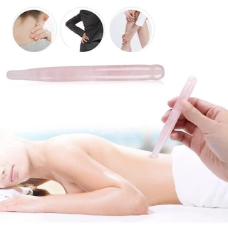 หินกัวซากดจุด โรสควอตซ์ ของแท้ นวดตา หินนวดหน้า ไม้กดจุดนวดเท้าคลายเส้น Massage ใช้ง่ายจับถนัดมือมากก Gua Sha