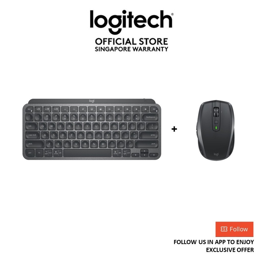 [รวมกลุ่มพิเศษ] เมาส์ Logitech MX Anywhere 2S BT + Logitech MX Keys Mini Minimalist Illuminated KB