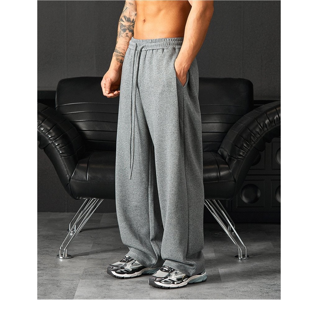 Tomatopapa กางเกงลำลองทรงหลวม สีเรียบ ทรงตรง ทำจากผ้าบาง ทรงขากว้าง สำหรับผู้ชาย เหมาะกับการใส่เป็นกางเกงฝึกหัด - รูปที่ 4