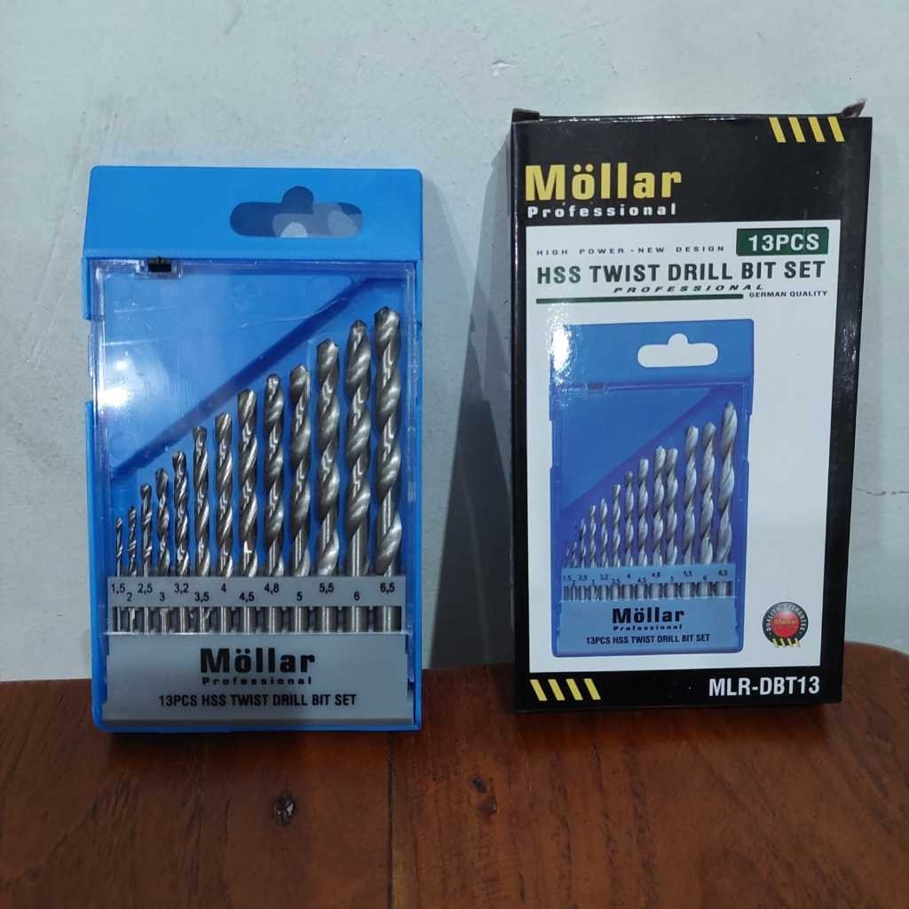 MATA MOLLAR 13 ชิ้นเจาะเหล็ก Bits ชุด 1.5 มม. - 6.5 มม. / Hss Twist เจาะ Bits MLR-DBT13
