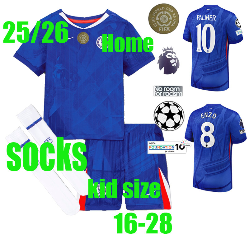25/26 PALMER ฟุตบอล clothe 25/26 CheLsEas Home jerseys ชุดเด็ก (พร้อมกางเกงและกางเกง) เอ็นโซ GITTENS
