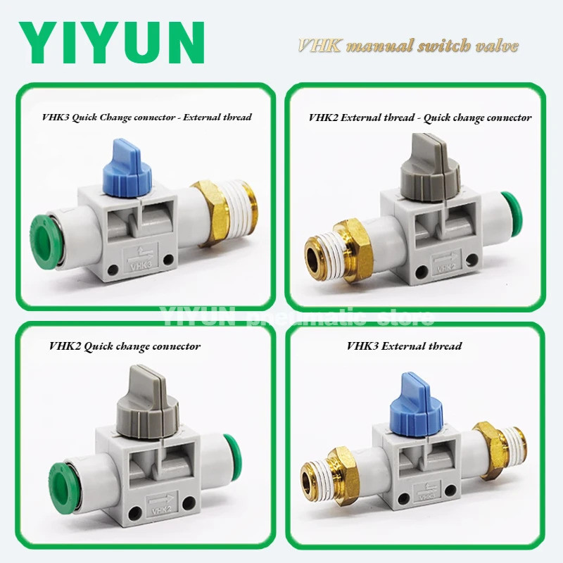 VHK2-10F-02S,03S,04S VHK2-12F/04F/06F/08F/01S/-02S,03S,04S YIYUN วาล์วแบบแมนนวลสําหรับทางเข้าและทางอ