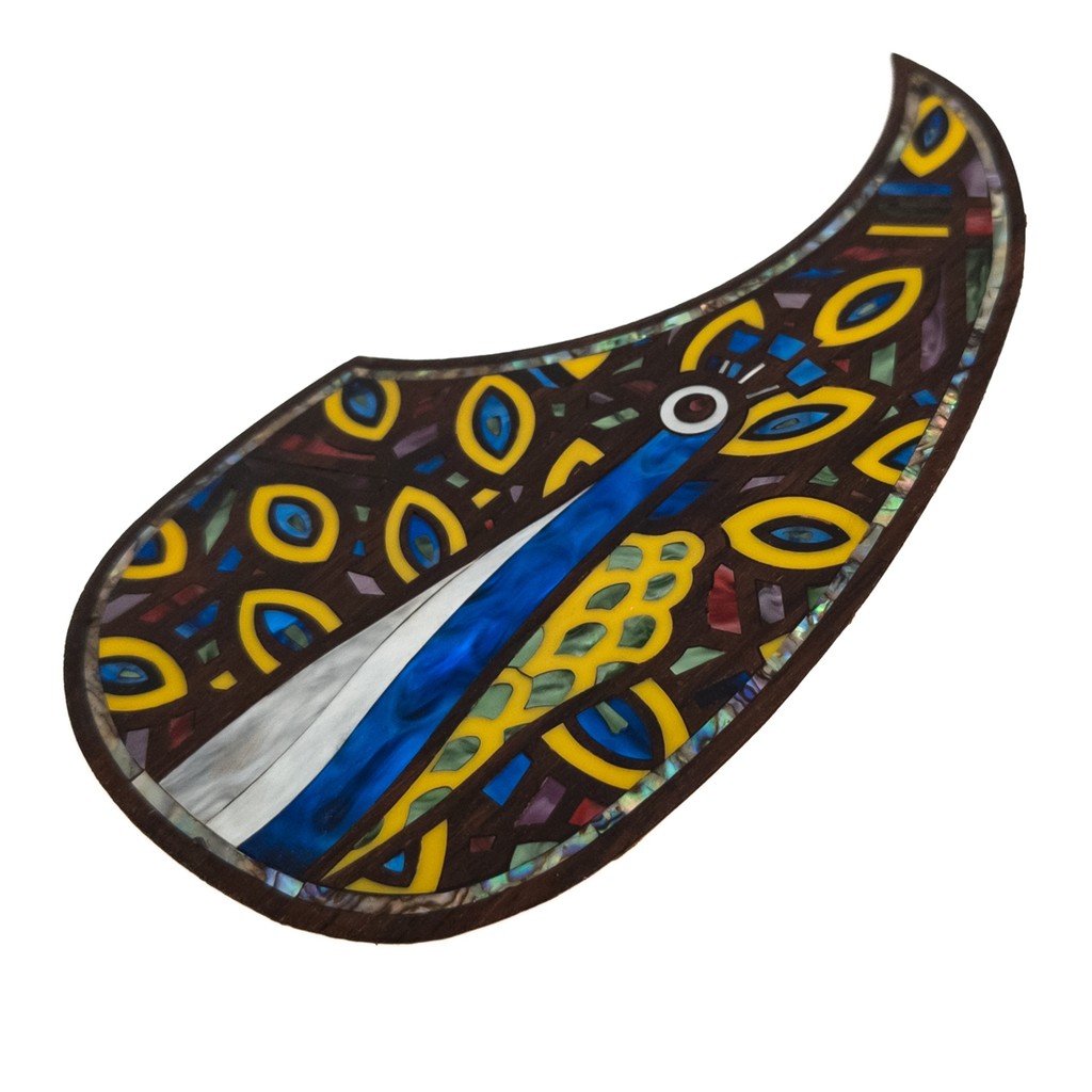 Martin D45 Acoustic Guitar Pickguard ไม้เนื้อแข็งฝัง Abalone Peacock อุปกรณ์กีตาร์