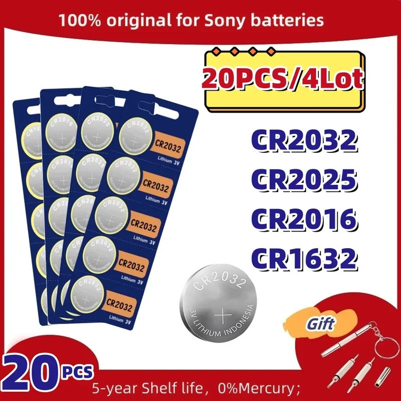 สําหรับ SONY CR2032 CR2025 CR2016 CR1632 DL2025 BR2025 KCR2025 รถรีโมทคอนโทรลนาฬิกาเมนบอร์ดขนาดปุ่มเ