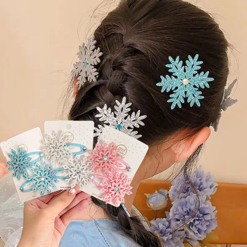 หนีบผมหิมะเจ้าหญิง Frozen 2 ชิ้น สำหรับคอสเพลย์และของขวัญ